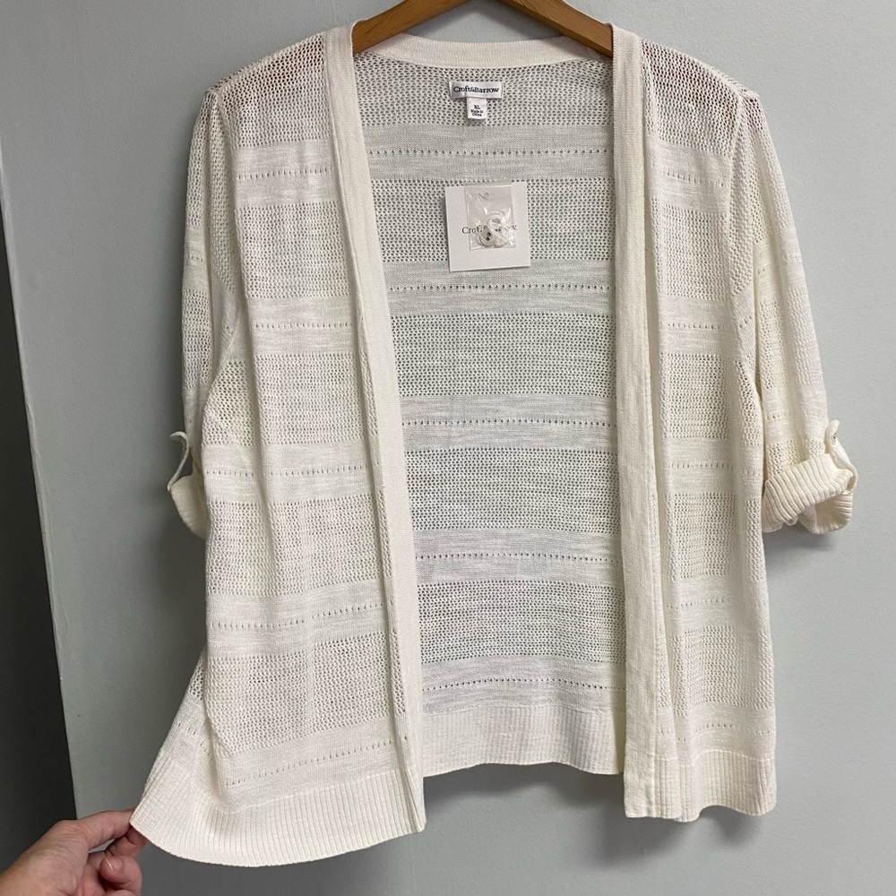 NWT CROFT & BARROW CARDIGAN - XL - Picture 3 of 8